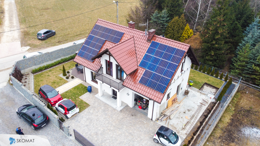 Fotowoltaika w Krakowie, realizacja na dachu domu jednorodzinnego