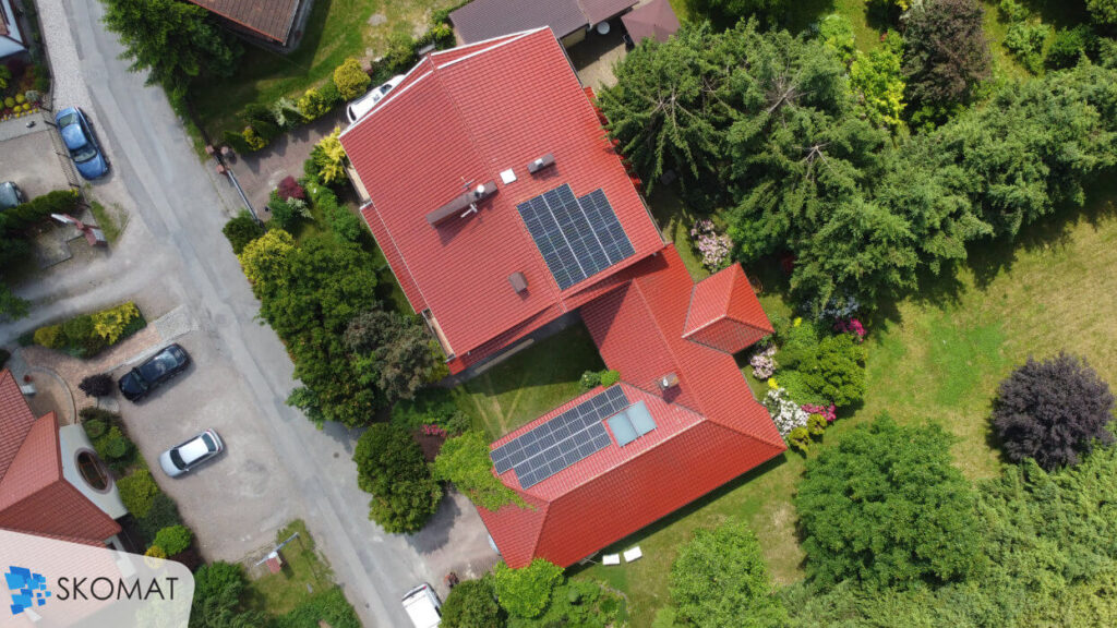 realizacja instalacji fotowoltaicznej w Brzesko widok z góry