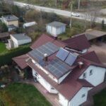 Instalacja na dachu domu widok z góry